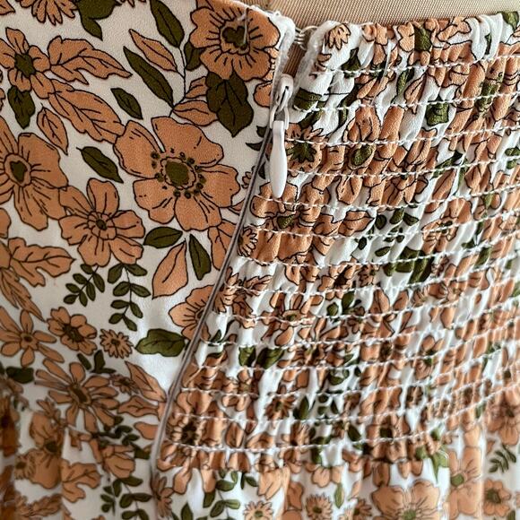 Altar'd State Gretchen Maxi Dress Cream/Taupe Tiered Ruffled MED Cottage Fairy - Picture 9 of 12